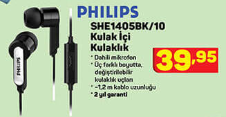 Philips She1405Bk 10 Kulak Içi Kulaklık