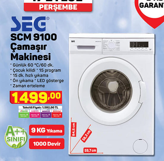 Seg Scm 9100 Çamaşır Makinesi