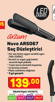 Arzum Nuvo Ar5067 Saç Düzleştirici