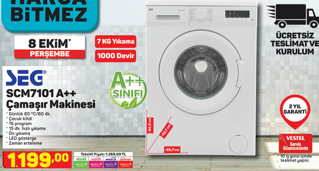 Seg Scm7101 Çamaşır Makinesi