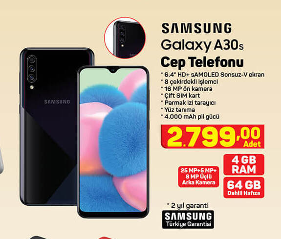 Sansung Galaxy A30S Cep Telefonu