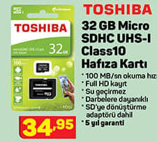 Toshiba 32 Gb Hafıza Kartı