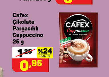 Cafex Çikolata Parçacıklı Cappuccino 25G