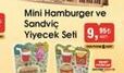 Mini Hamburger Ve Sandviç Yiyecek Seti