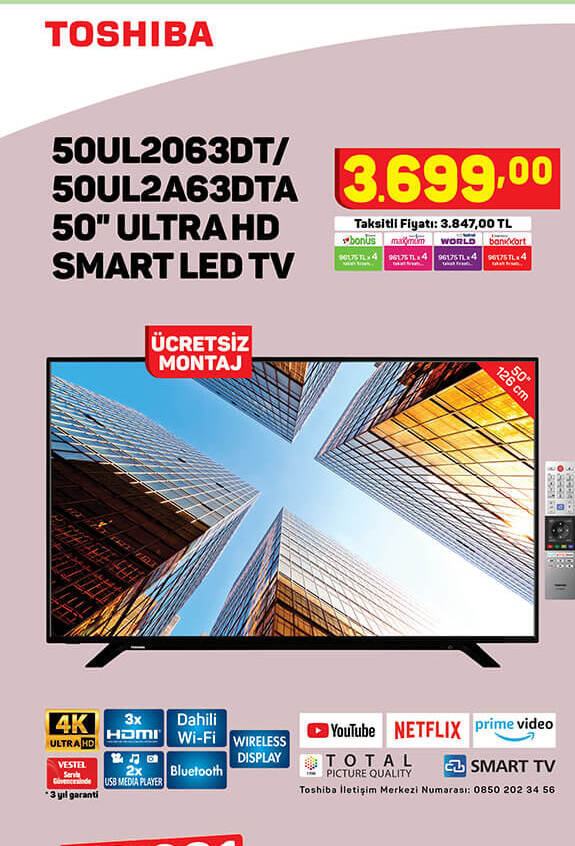 Toshıba 50 Inç Ultra Hd Smart Led Tv