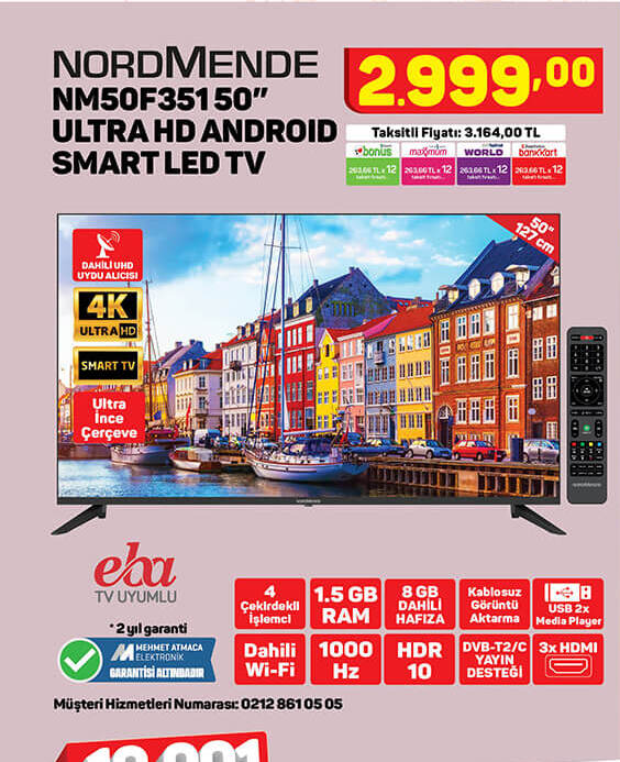 Nordmende Ultra Hd Androıd Smart Led Tv