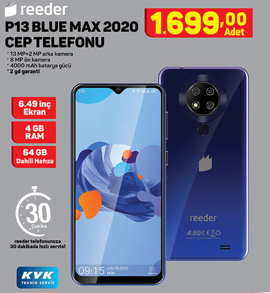 Reeder Blue Max 2020 Cep Telefonu