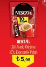 Nescafe 3ü1 arada orignal 10lu ekonomik paket