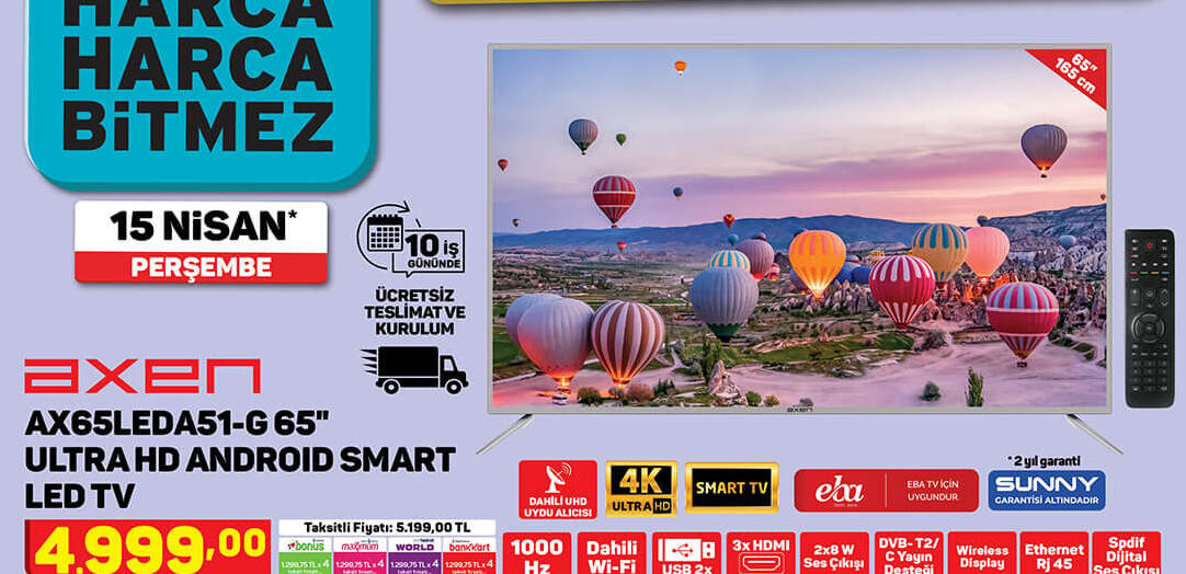 Axen 65 Inch Ultra Hd Android Smart Led Tv