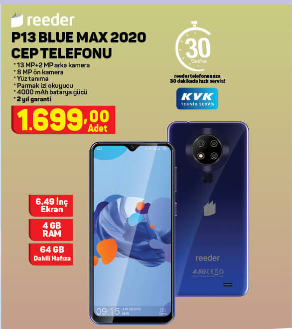Reeder P13 Blue Max 2020 Cep Telefonu