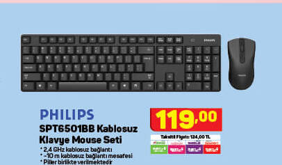 Philips Kablosuz Klavye Mouse