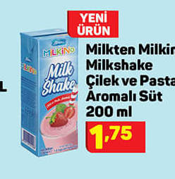 Milkten Milkin Milkshake Çilek Pasta Aromalı Süt