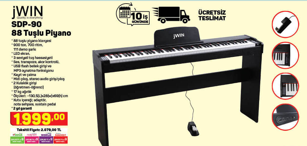 Jwin Sdp-90 88 Tuşlu Piyano