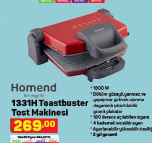 Homed 1331H Toastbuster Tost Makinesi