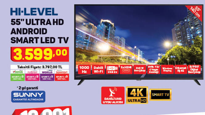 Hilevel Ultra Hd Android Smart Led Tv