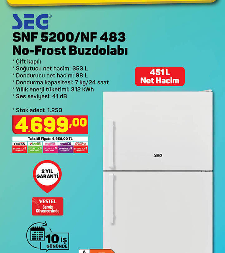 Seg No-Frost Buzdolabı