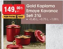 Gold Kaplama Emaye Kavanoz Seti