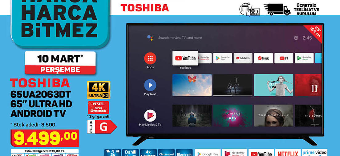 Toshiba 65 Ultra Hd Android Tv