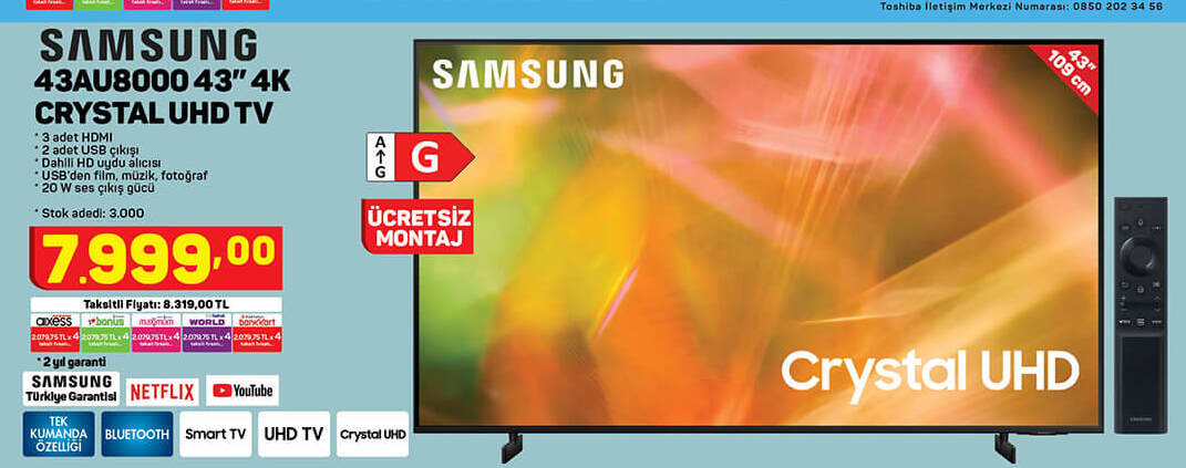 Samsung 43 4K Uhd Tv