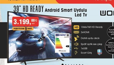 39 Inch Hd Ready Android Smart Uydulu Led Tv