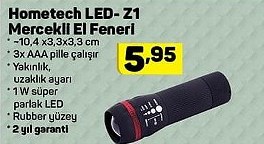Hometech LED Z1 Mercekli El Feneri