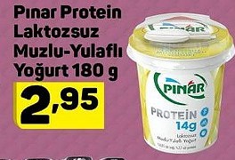Pınar Protein Laktozsuz Muzlu Yulaflı Yoğurt 180 gr