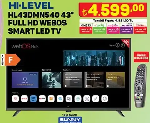 Hi-Level HL43DMN540 43 inç Full HD Webos Smart Led TV