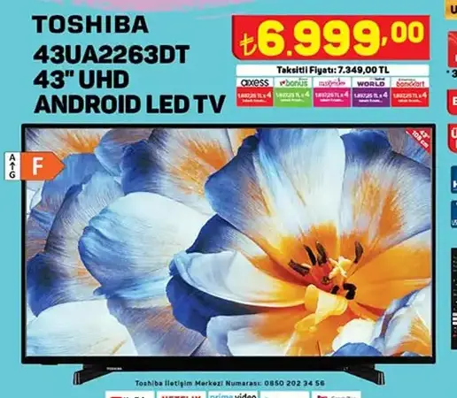 Toshiba 43UA2263DT 43 inç UHD Android Led Tv