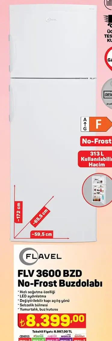 Flavel Flv 3600 Bzd No Frost Buzdolabı