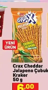 Crax Cheddar Jalapeno Çubuk Kraker