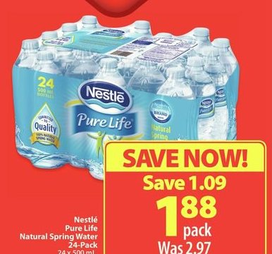 Nestle Pure Life Natural Spring Water 24 Pack