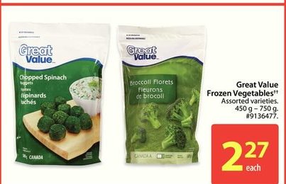 Great Value Frozen Vegatables