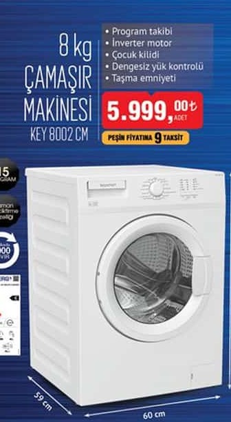 Keysmart 8 Kg Çamaşır Makinesi
