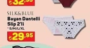 Silk And Blue Bayan Dantelli Slip