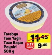Tarabya Tam Yağlı Taze Kaşar Peyniri 500 g