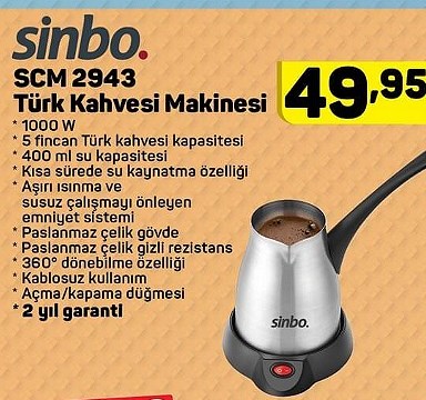 Sinbo SCM 2943 Türk Kahvesi Makinesi