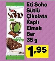 Eti Soho Sütlü Çikolata Kaplı Elmalı Bar 35 g