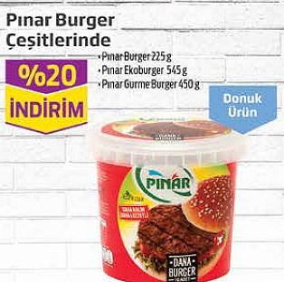 Pınar Burger Çeşitleri