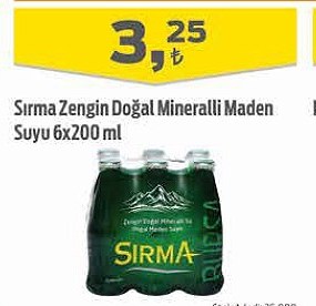 Sırma Zengin Doğal Mineralli Maden Suyu 6x200ml