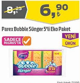 Parex Bubble Sünger 5li Eko Paket