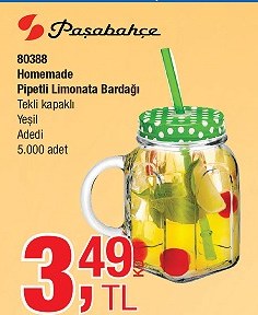 Paşabahçe Homemade Pipetli Limonata Bardağı