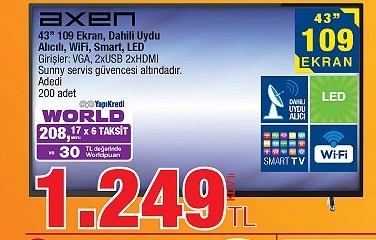 Axen 109 Ekran Dahili Uydu Alıcılı Wifi Smart Led Tv