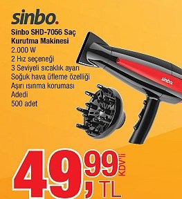 Sinbo SHD 7056 Saç Kurutma Makinesi