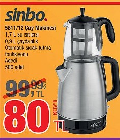 Sinbo 581112 Çay Makinesi