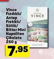 Vince Fındıklı Antep Fıstıklı Sütlü Bitter Mini Napoliten Çikolata