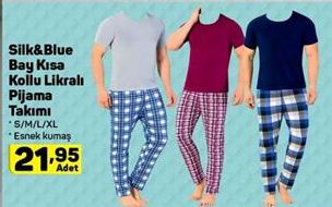 Silk And Blue Bay Kısa Kollu Likralı Pijama Takımı