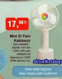 Mini El Fanı Kablosuz