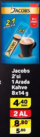 Jacobs 2si 1 Arada Kahve