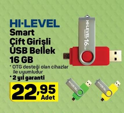 HI-LEVEL Smart Çift Girişli USB Bellek 16 GB