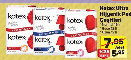Kotex Ultra Hijyenik Ped Çeşitleri